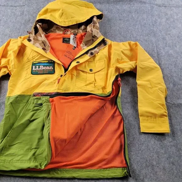 LL Bean x Todd Snyder Anorak 1/2 Zip Pullover Jacket size XS Yellow Green NWT